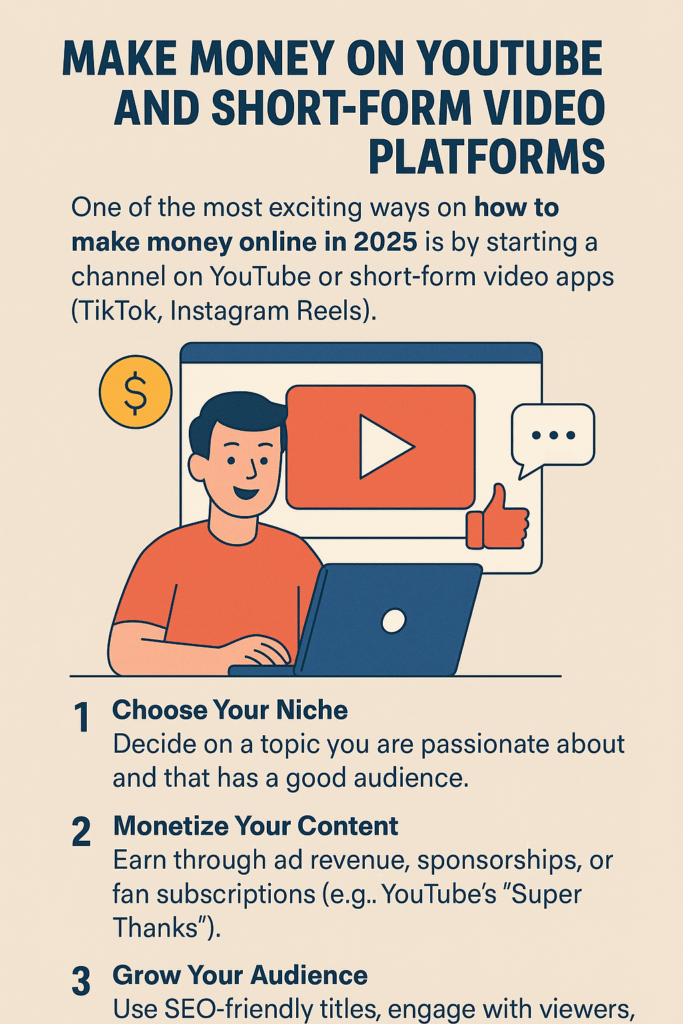 How make money on you tube and short form video platforms