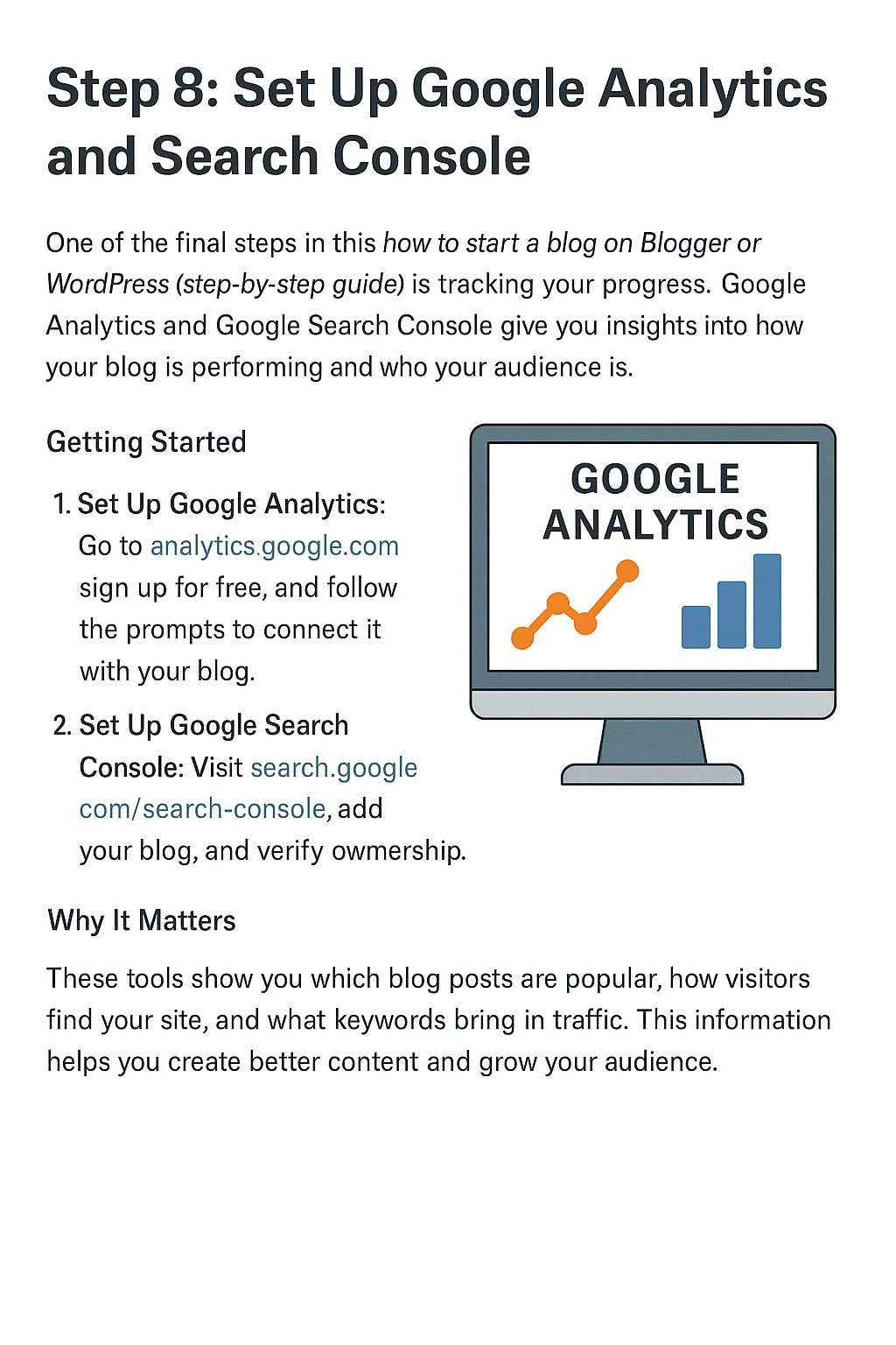 Set up Google Analytics and Search Console
